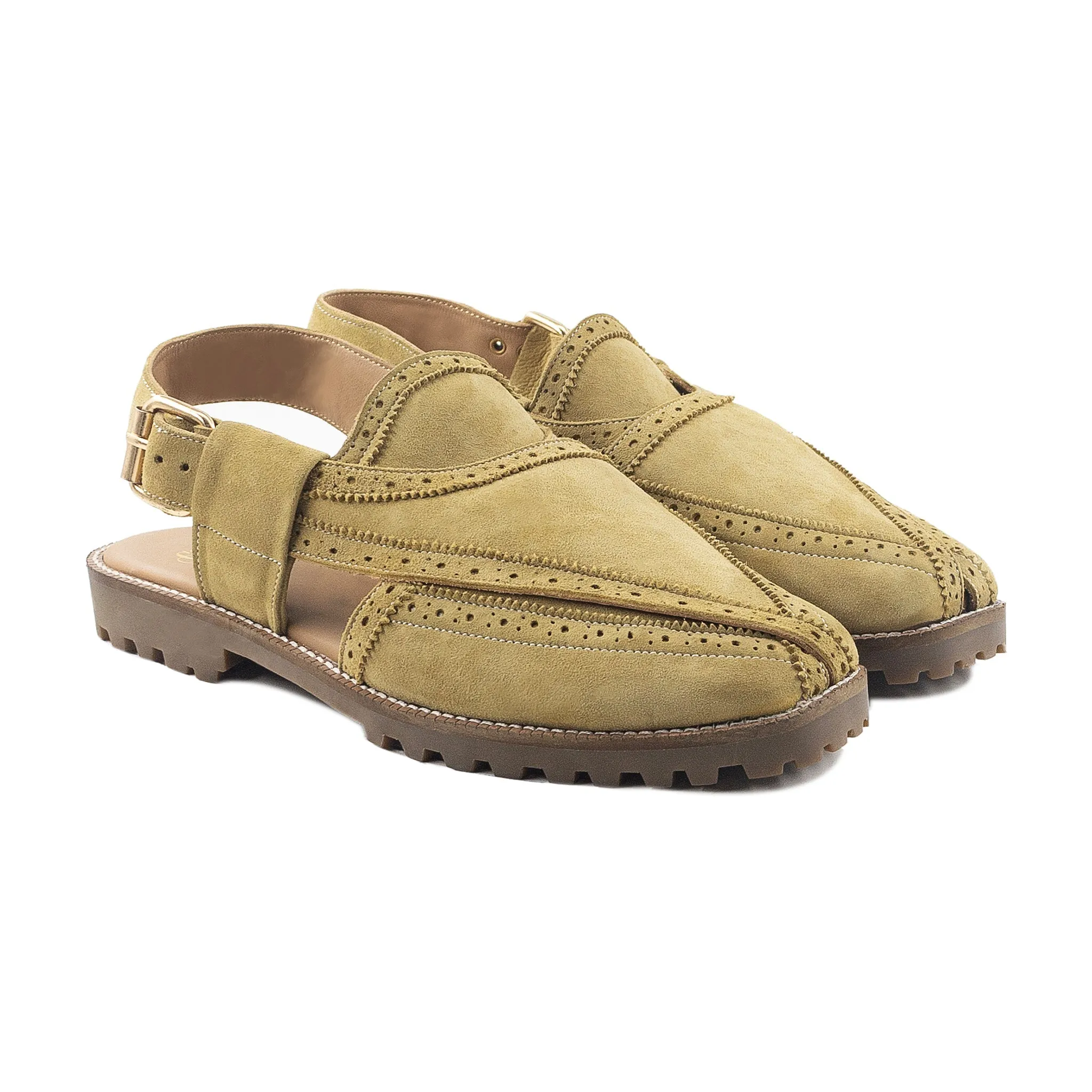 Webster - Men's Camel Kid Suede Sandal