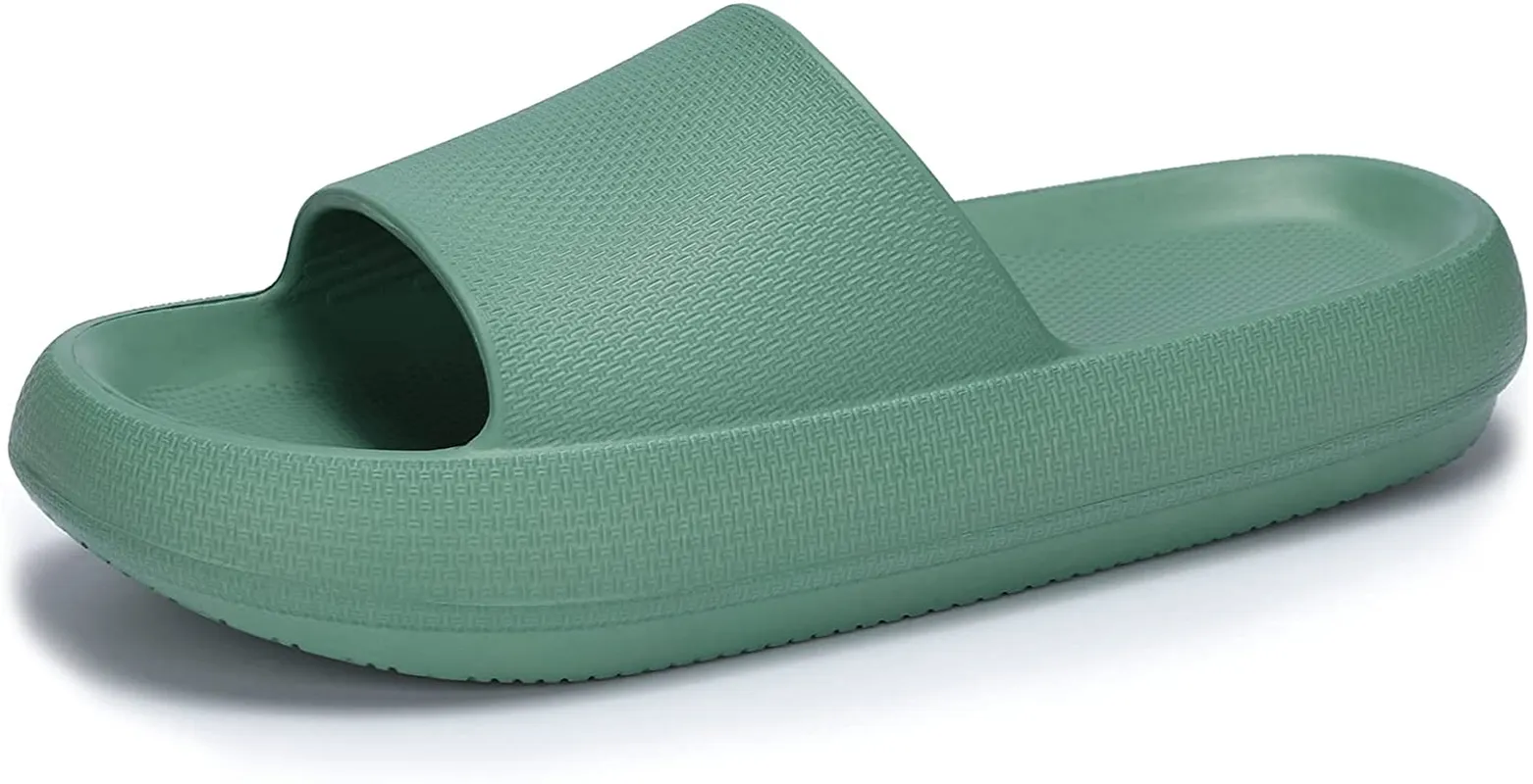 Welltree Cloud Slides for Women Men Pillow Slippers Non-Slip Bathroom Shower Sandals Soft Thick Sole Indoor and Outdoor Slides