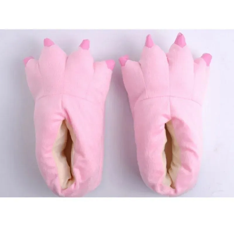 Winter Dinosaur Claw Plush Slippers