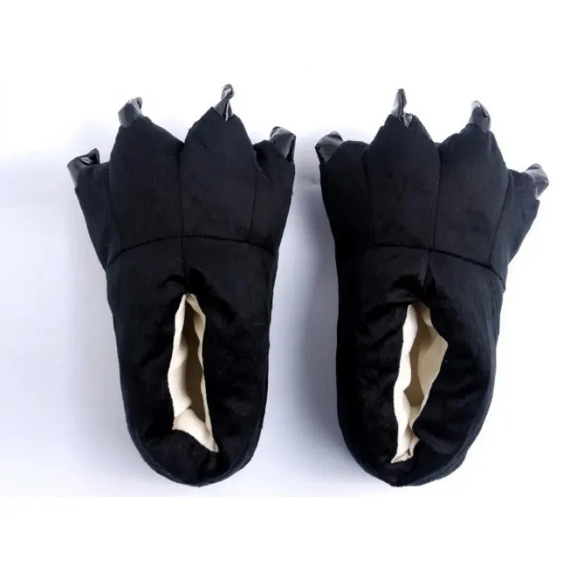 Winter Dinosaur Claw Plush Slippers