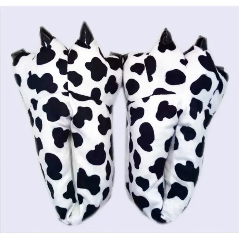 Winter Dinosaur Claw Plush Slippers