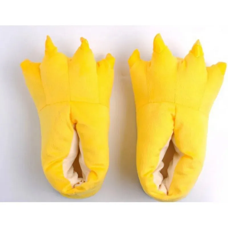 Winter Dinosaur Claw Plush Slippers