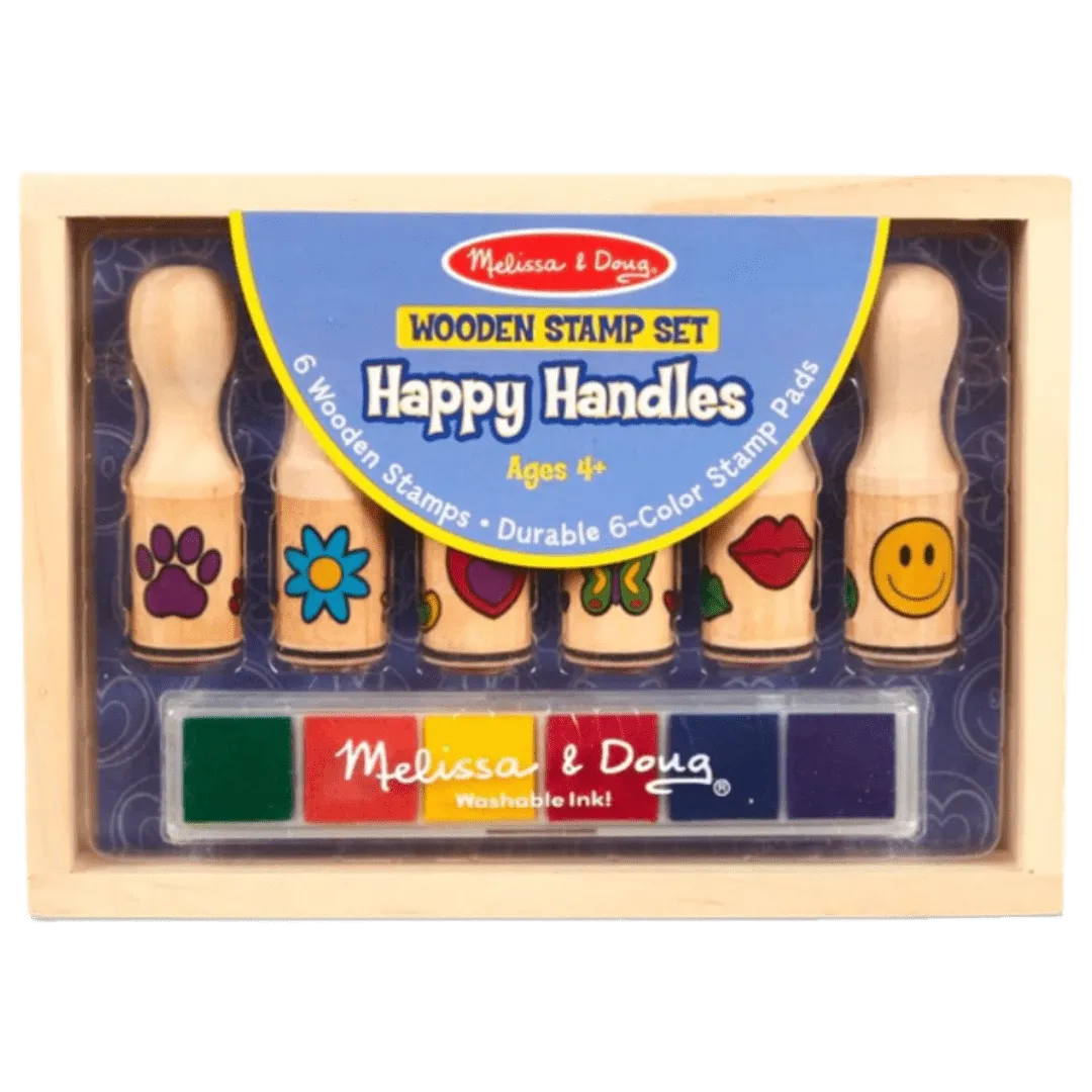 Wooden Stamp Set - Happy Handles