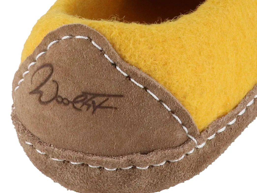 WoolFit Felt Slippers | Footprint, yellow