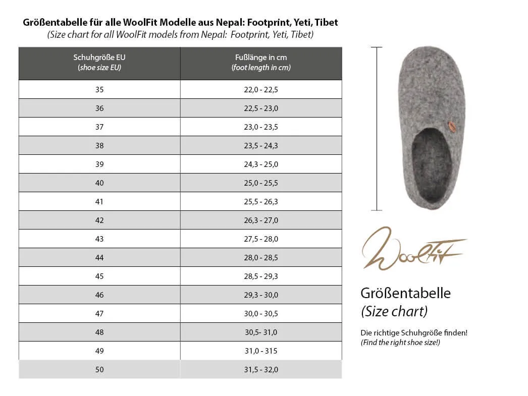 WoolFit Felt Slippers | Footprint, yellow