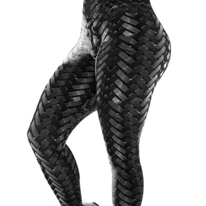 Woven patterned yoga pants