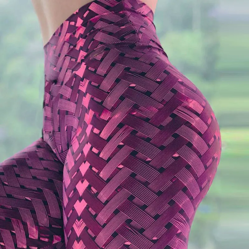 Woven patterned yoga pants