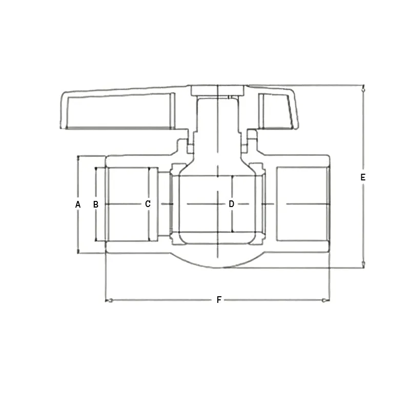 x1 PVC Pipe Female/Female 1/2" Slip Join Ball Valve
