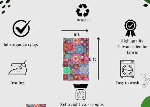 zeonely mart Rangoli Design Backdrop Cloth | Multicolour Backdrop for Decoration | Wedding Backdrop Decoration | Wedding Backdrop Curtain (8_5 FT) Multi Colour