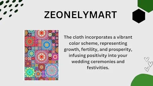 zeonely mart Rangoli Design Backdrop Cloth | Multicolour Backdrop for Decoration | Wedding Backdrop Decoration | Wedding Backdrop Curtain (8_5 FT) Multi Colour