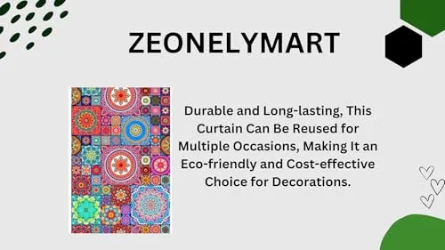 zeonely mart Rangoli Design Backdrop Cloth | Multicolour Backdrop for Decoration | Wedding Backdrop Decoration | Wedding Backdrop Curtain (8_5 FT) Multi Colour